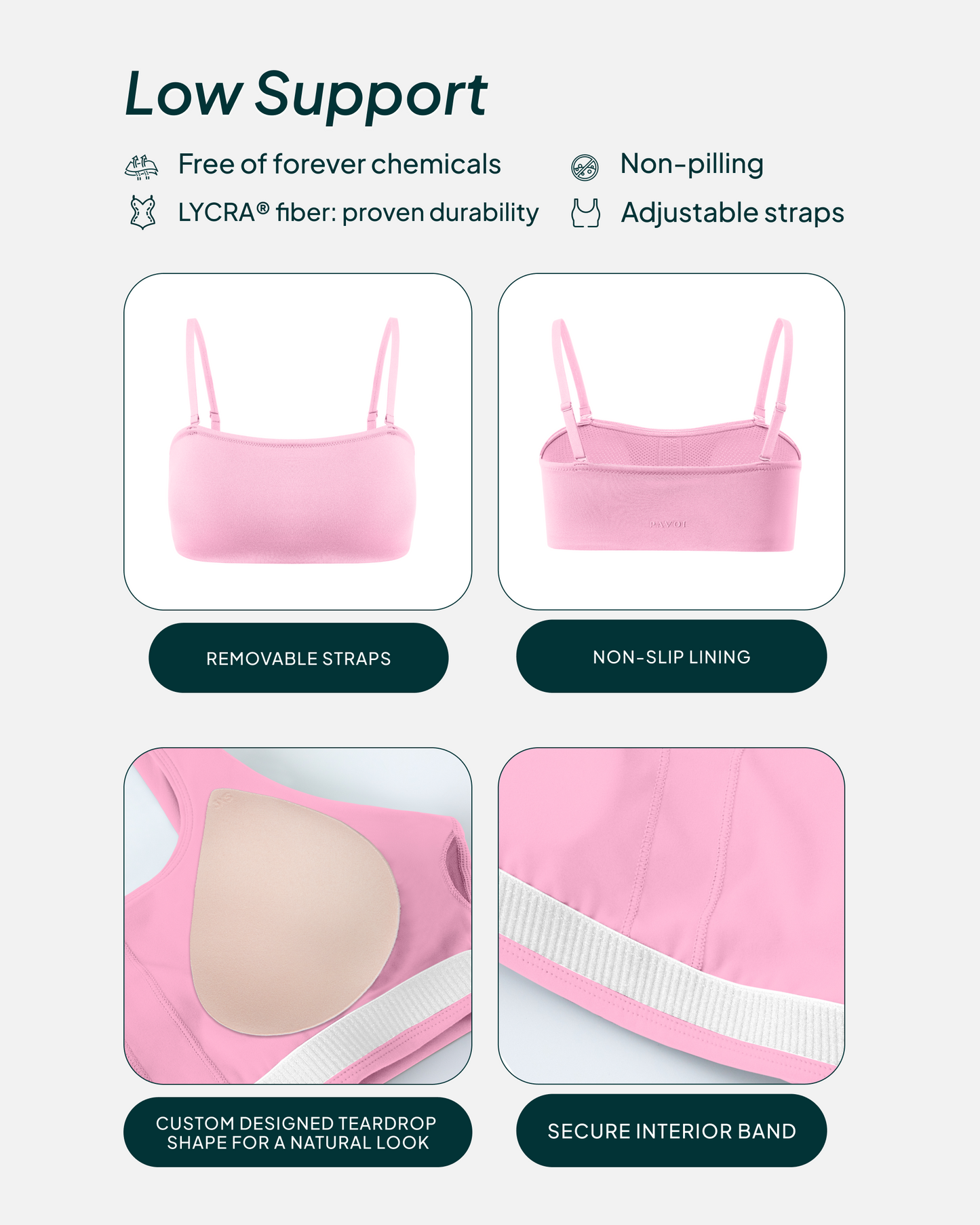 Athleisure Bandeau Low-Support Sports Bra