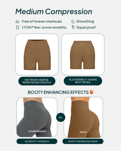 FlexFlow Butt Lifting High-Waisted 4" Biker Shorts