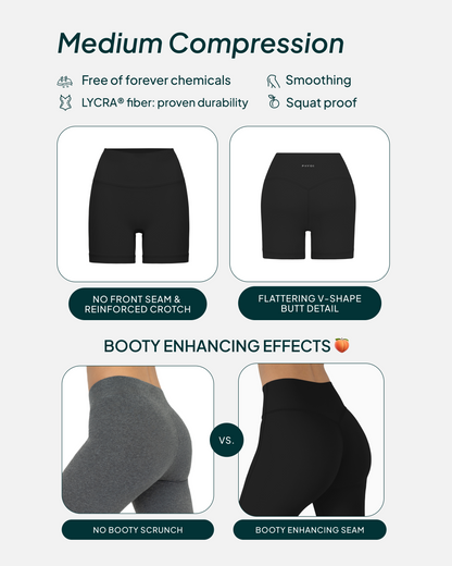 FlexFlow Butt Lifting High-Waisted 6" Biker Shorts