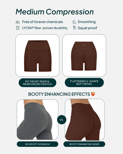 FlexFlow Butt Lifting High-Waisted 6" Biker Shorts