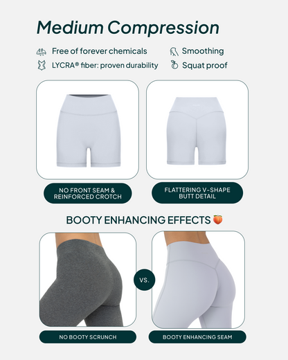 FlexFlow Butt Lifting High-Waisted 6" Biker Shorts