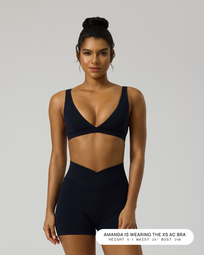 Athleisure Plunge V-Neck Open Back Bra with Removable Pads