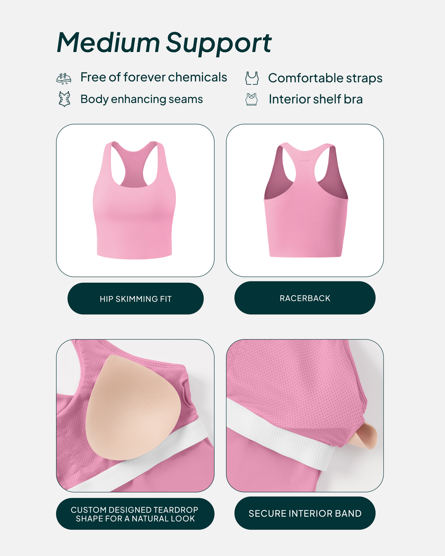 Performance Medium-Support Racerback Tank Top