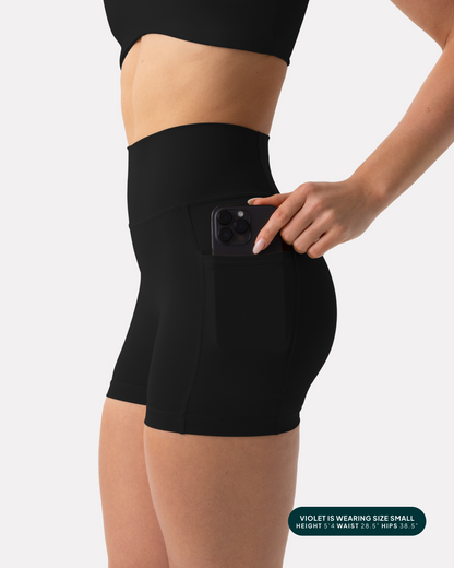 High-Waisted Butt Lifting 4" Biker Shorts with Pockets