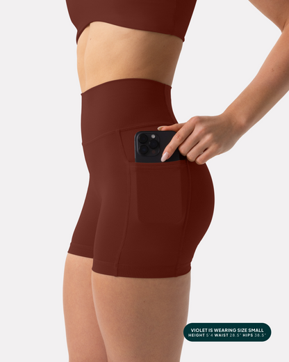 High-Waisted Butt Lifting 4" Biker Shorts with Pockets