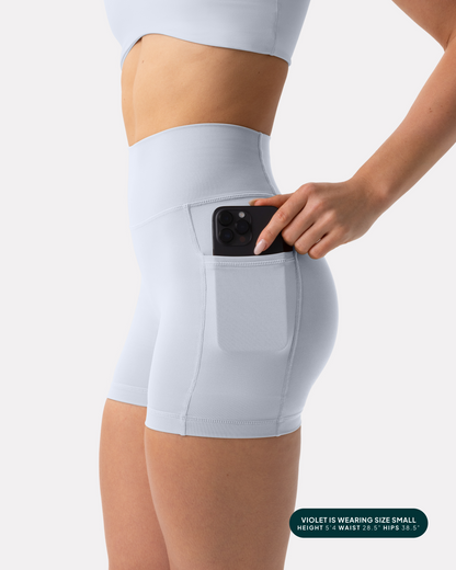 High-Waisted Butt Lifting 4" Biker Shorts with Pockets