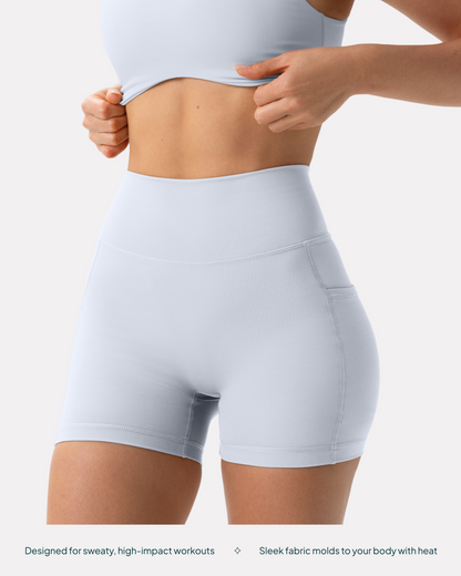 High-Waisted Butt Lifting 4" Biker Shorts with Pockets