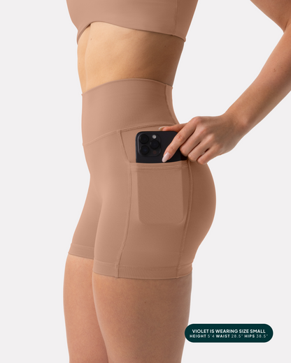 High-Waisted Butt Lifting 4" Biker Shorts with Pockets