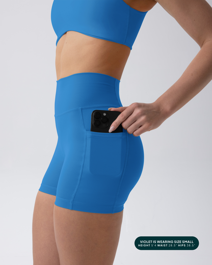 High-Waisted Butt Lifting 4" Biker Shorts with Pockets