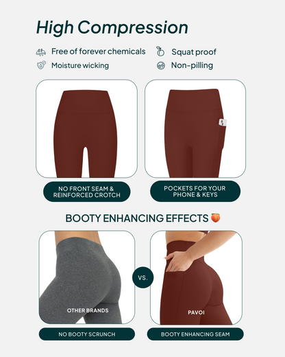 High-Waisted Butt Lifting Tall-Length Leggings with Pockets