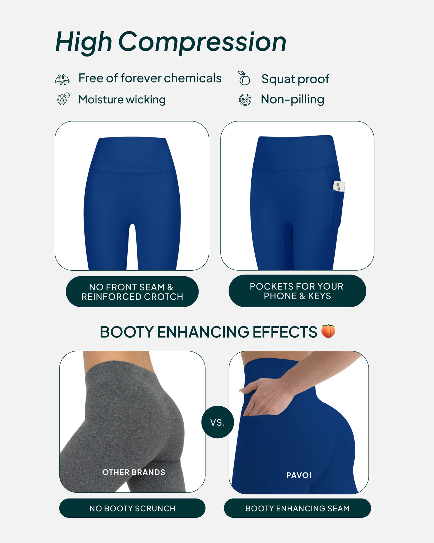 High-Waisted Butt Lifting Tall-Length Leggings with Pockets