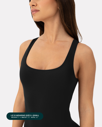 Square Neck 5" One Piece Workout Romper