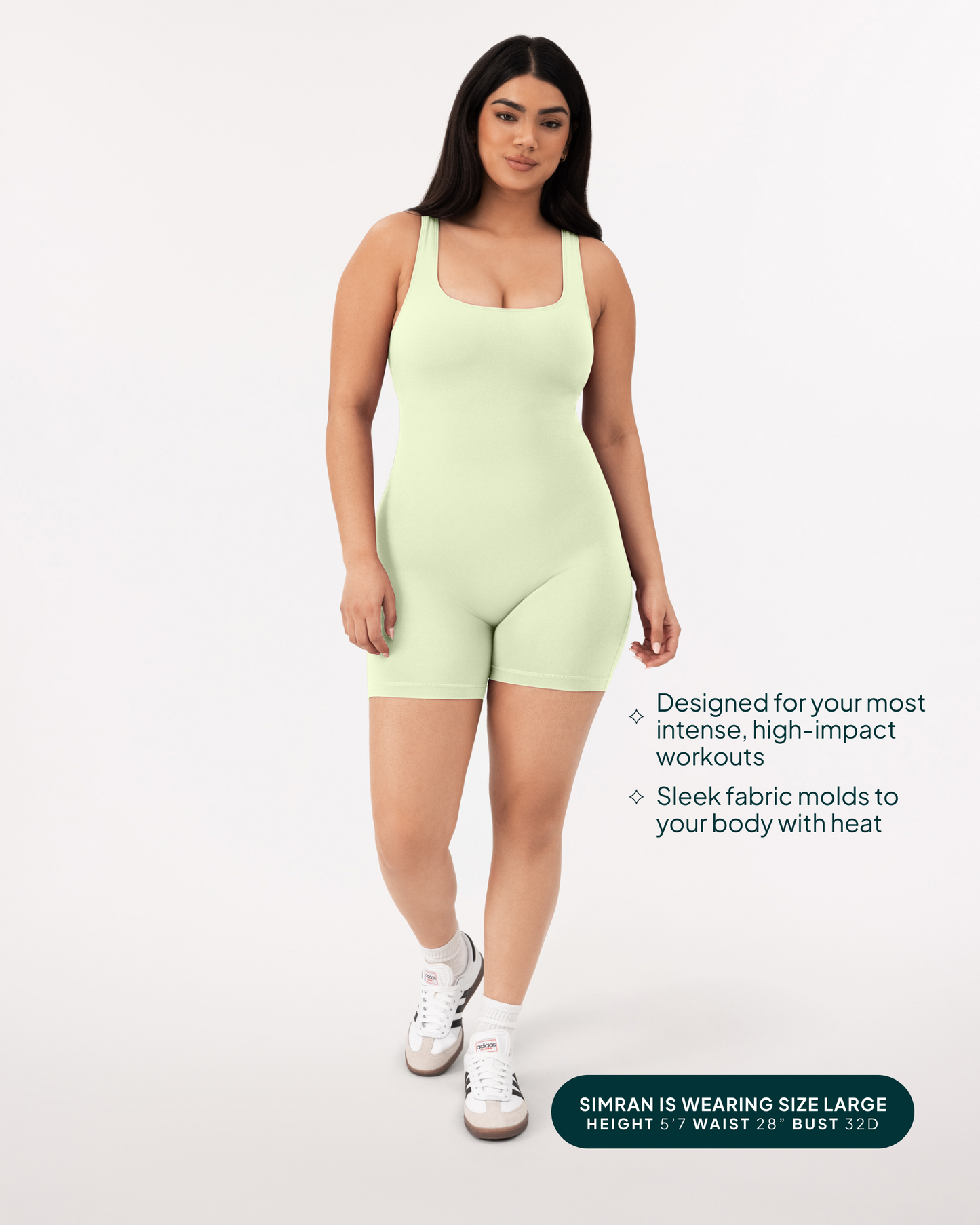 Square Neck 5" One Piece Workout Romper